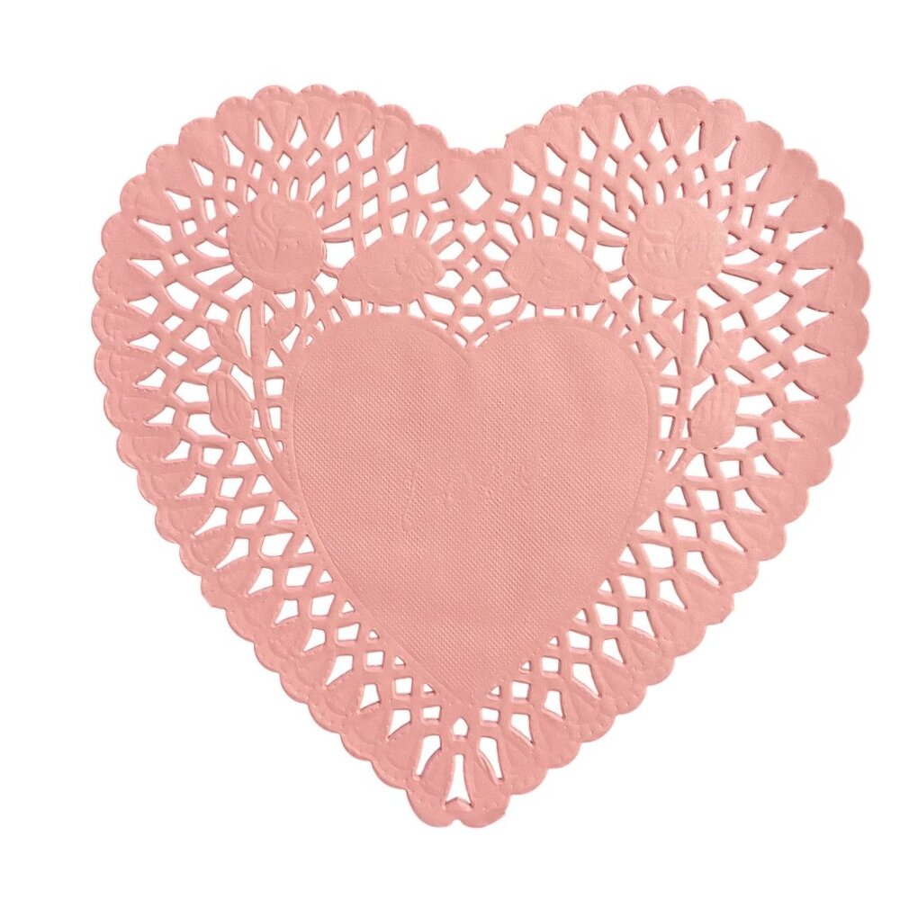 Pink Heart Doilies Paper Romance Valentine's Day Ephemera 30 Plus Crafts mq Junk